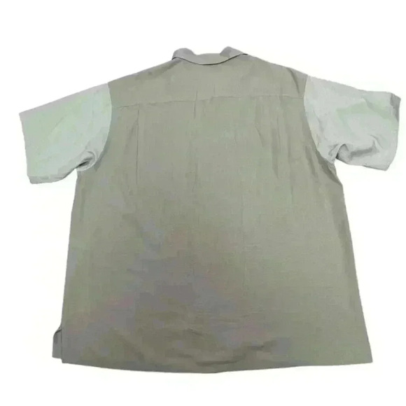 JOSEPH & FEISS Menβs 100% Silk Two-Tone Cuban Camp Shirt - Ivory/Cream Size XXL - Picture 2 of 6